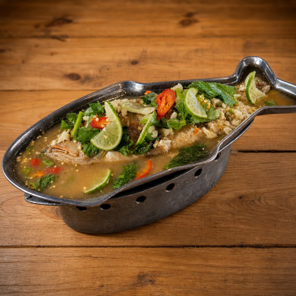 Steamed Fish with Lime Sauce.