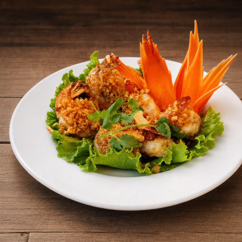 Fried Garlic Shrimp.