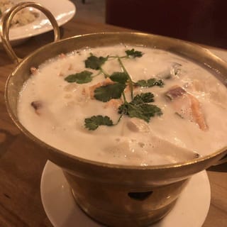 Coconut Milk Soup with Salmon