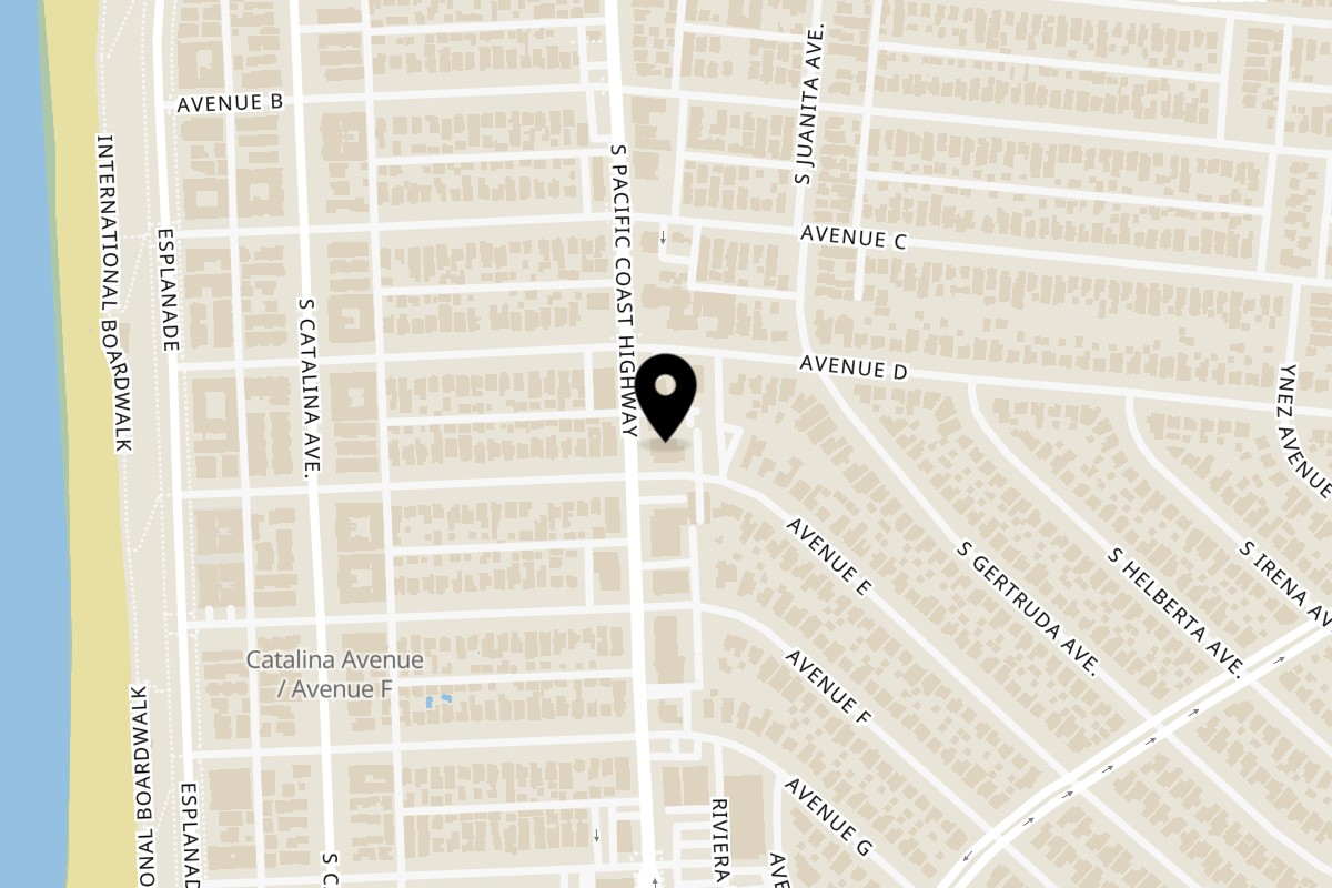 Map showing the location of Subhannahong Royal Thai Cuisine on 1212 S Pacific Coast Hwy Ste 206 in Redondo Beach